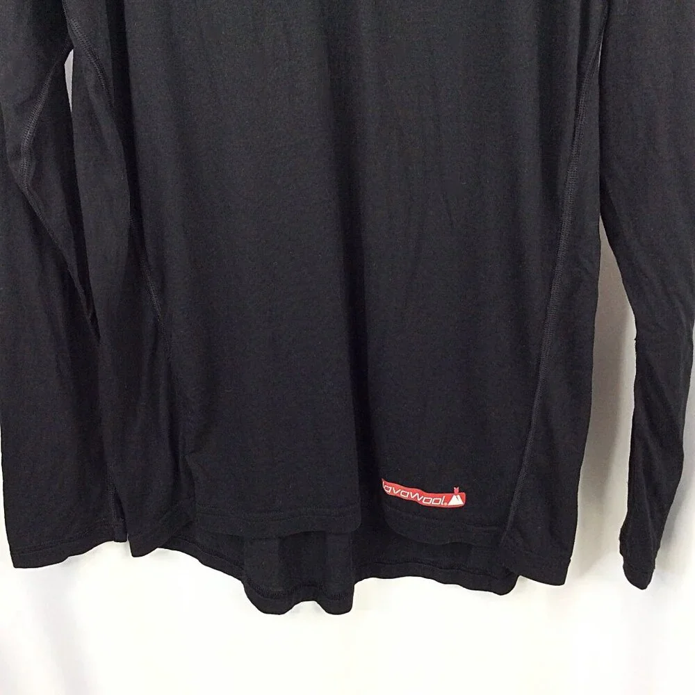 Gordini Lavawool 1/4 Zip Pullover Shirt Large Black Merino Wool Blend Base Layer